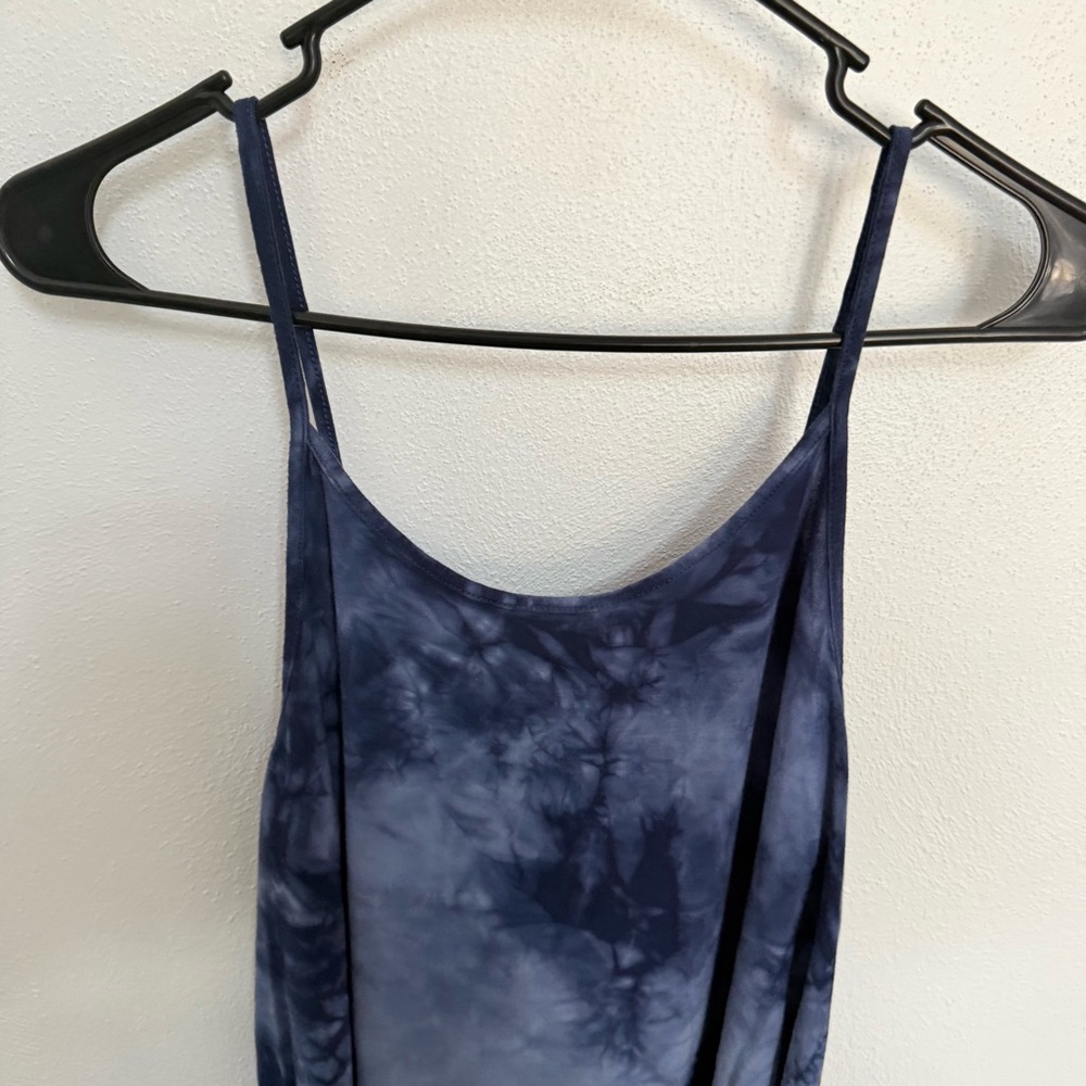 American Eagle Outfitters Soft & Sexy Navy Tie-Dye Lace Up Camisole - Picture 6 of 8